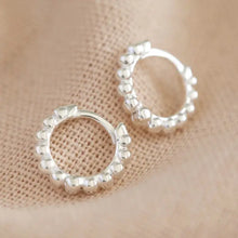 Load image into Gallery viewer, Lisa Angel Sterling Silver Dotted Huggie Hoops
