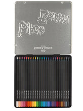 Load image into Gallery viewer, Faber-Castell Colour Pencils Tin Of 24 - Black Edition

