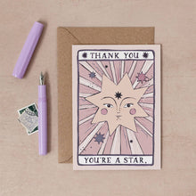 Load image into Gallery viewer, You&#39;re a Star Thank You Card | Thank You Cards | Tarot Card
