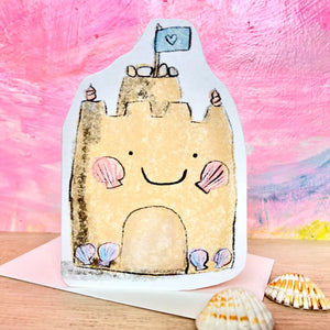 Laura Skilbeck Greetings Card - Seaside Sandcastle