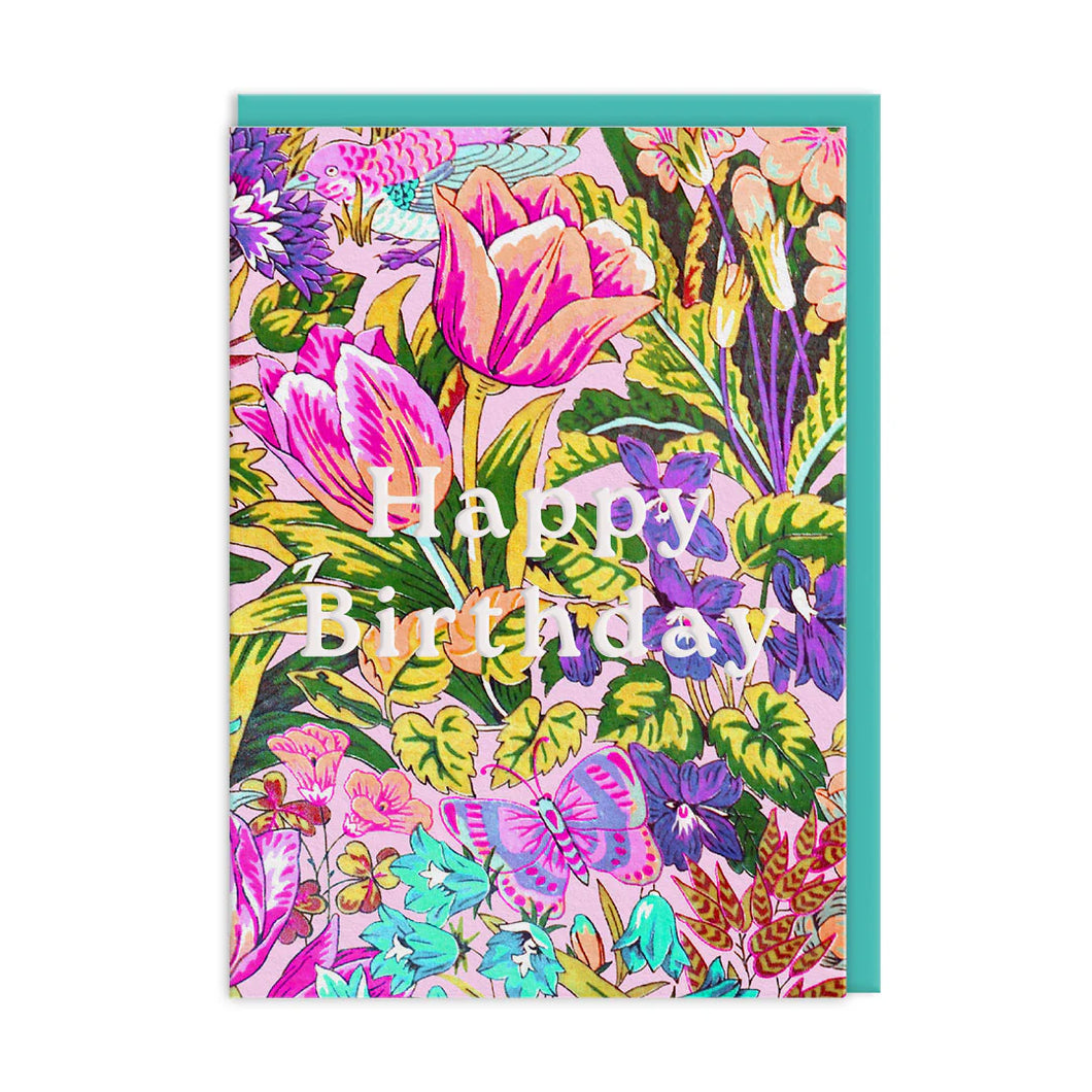 Neon Floral Greeting Card - Mawson Tulip