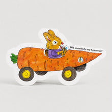 Load image into Gallery viewer, Carrot Bunny Car - Die-cut Card by Richard Scarry
