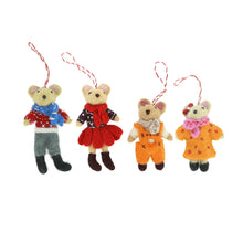 Load image into Gallery viewer, Fiona Walker Felt Decorations - Mouse Family Dad, Mum, Son, or  Daughter
