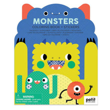 Load image into Gallery viewer, Petit Collage Coloring Book with Stickers - Monsters
