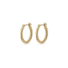 Load image into Gallery viewer, CECE Recycled Twisted  Hoop Earrings Gold Plated by Pilgrim
