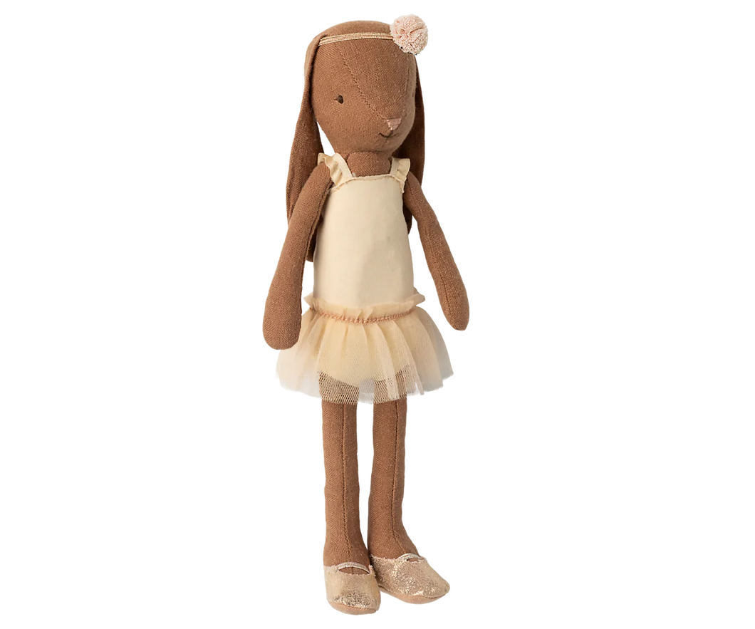 Maileg - Chocolate Brown Rabbit Size 2 - Ballet Suit & Skirt Cream