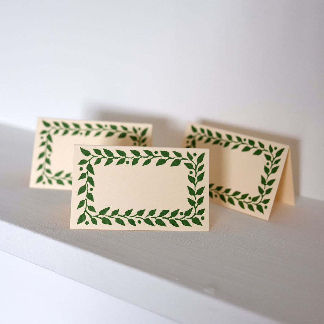 Pack Of 12 Place Cards - Pea Green by Cambridge Imprint