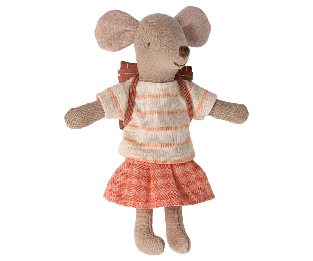 Maileg - Tricycle Mouse Big Sister - Coral