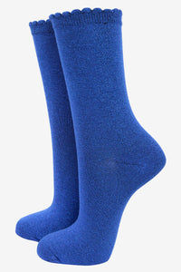 Women’s Socks - Electric Blue Glitter