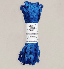 Load image into Gallery viewer, Metallic Ric-Rac Ribbon Sapphire Blue
