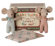 Load image into Gallery viewer, Maileg Twin Baby Mice In Matchbox - Checker
