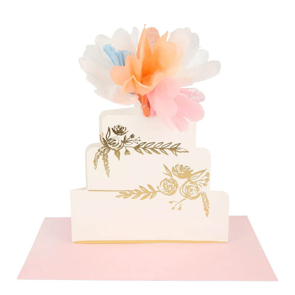 Meri Meri - Stand-Up Wedding Card Floral Cake