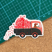 Load image into Gallery viewer, Love Truck Dachshund Star Sunglasses Vinyl Sticker
