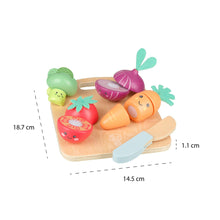 Load image into Gallery viewer, Happy Wooden Veggies Cutting Veg

