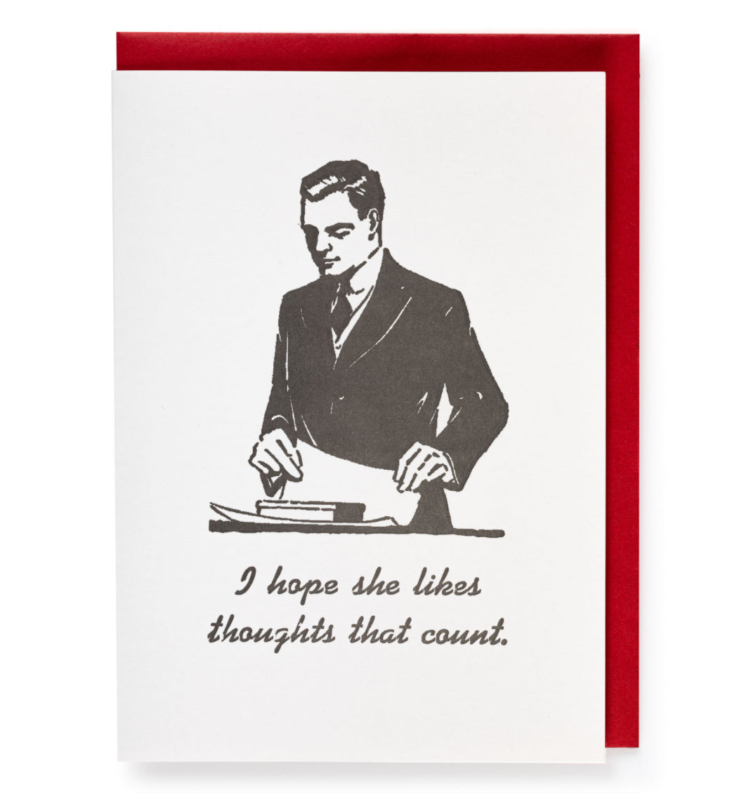 Thought That Counts Greeting Card by Archivist