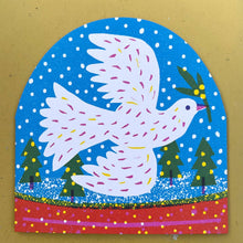 Load image into Gallery viewer, Large Snowglobe Card - White Bird
