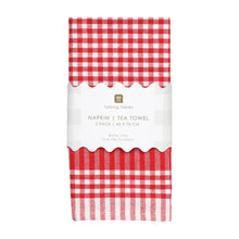 Load image into Gallery viewer, Talking Tables Set Of 2 Tea Towels - Red Gingham
