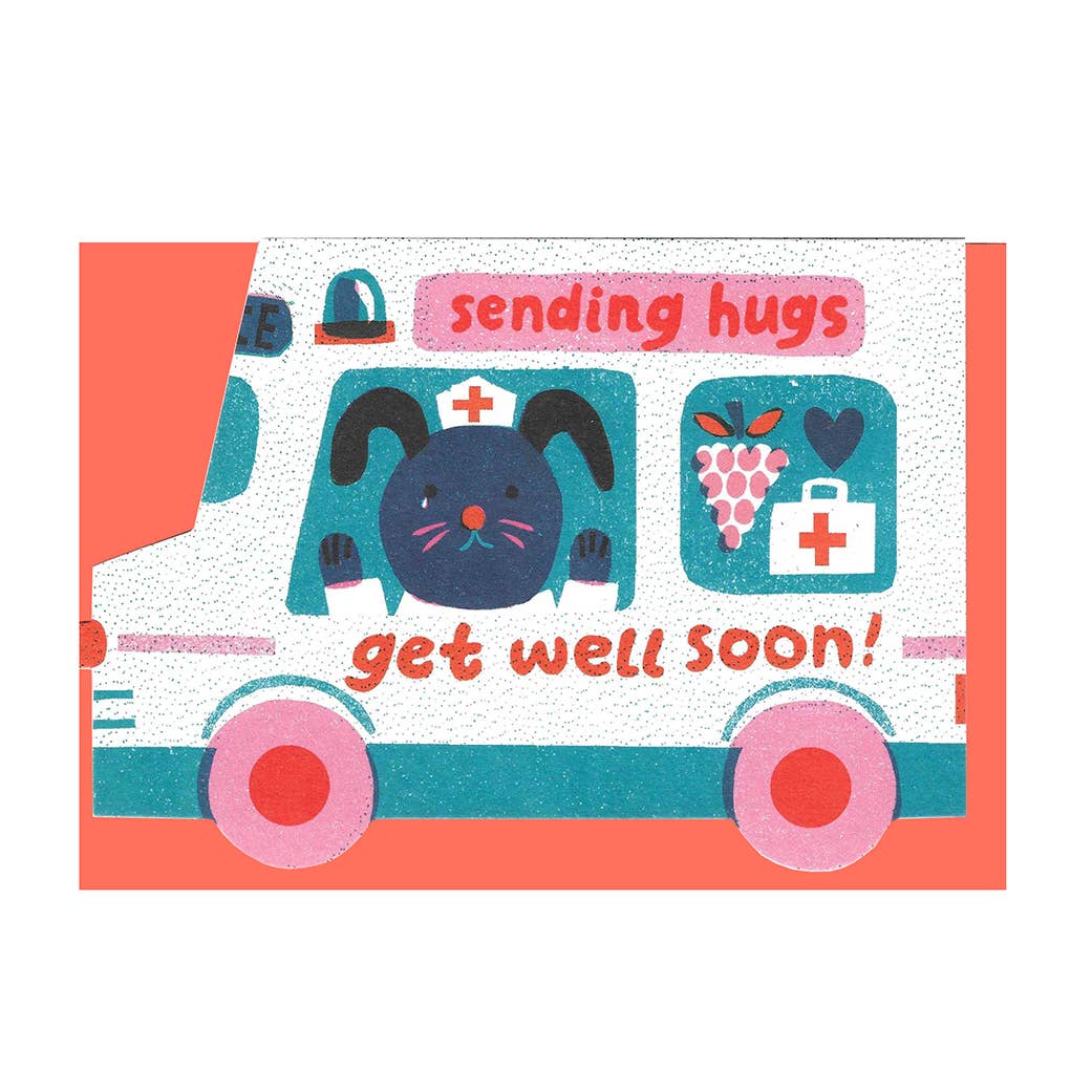 Die Cut Card - Get Well Soon Van