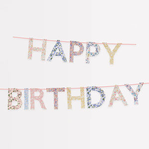 Meri Meri Liberty Print Garland - Happy Birthday