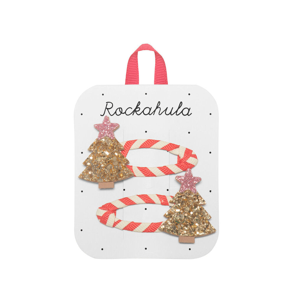 Rockahula Hair Clips - Stripy Christmas Tree