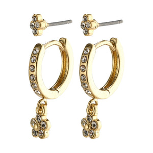 SYLVIA Crystal Earrings Gold Plated by Pilgrim