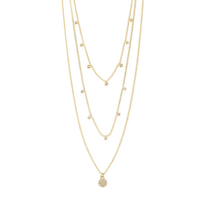 CHAYENNE Recycled Crystal Necklace Gold-Plated by Pilgrim