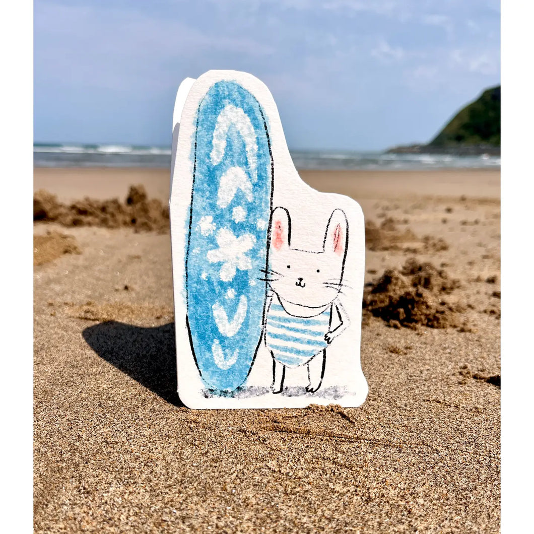 Laura Skilbeck Greetings Card - Surfer Bunny