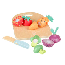 Load image into Gallery viewer, Happy Wooden Veggies Cutting Veg
