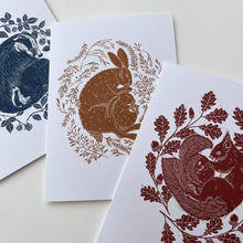 Load image into Gallery viewer, Greetings Card - A Winter&#39;s Sleep - Badger
