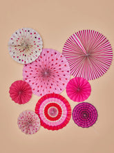 Load image into Gallery viewer, Rice DK - Set Of 8 Paper Fans - Pink
