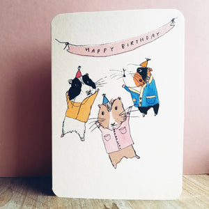 Laura Skilbeck Birthday Card - Birthday Guinea Pig Party