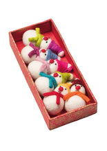 Load image into Gallery viewer, Set of 6 Mini Hanging Felt Snowmen Decorations
