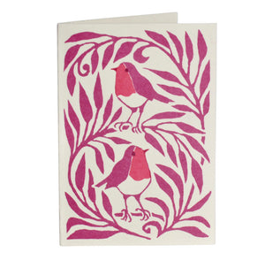 Small Christmas Card - Pack Of 6 - Two Robins by Cambridge Imprint