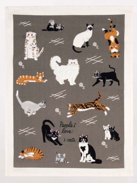 People I Love: Cats Tea Towel by Blue Q