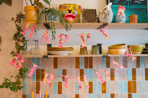 Happy Birthday - Recycled Red Mix Sewn Garland by East End Press