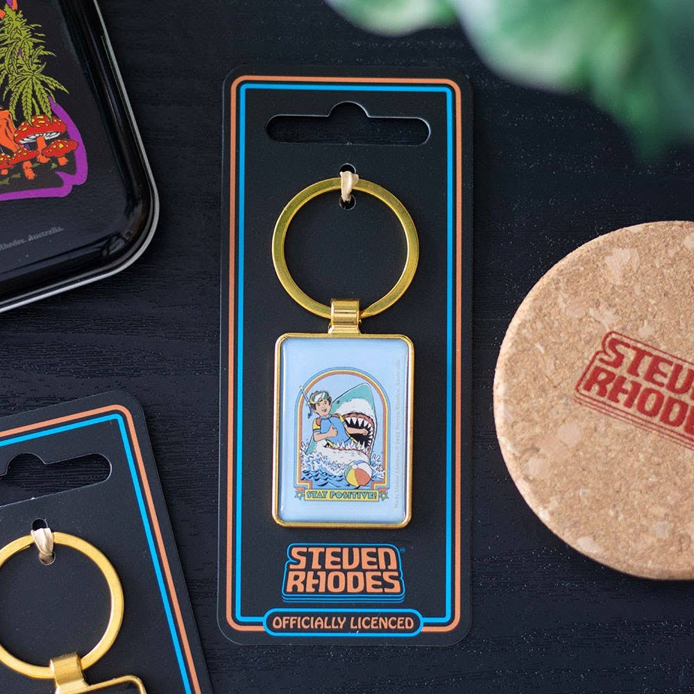 Stay Positive Keyring by Steven Rhodes