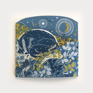 Concertina Card - Badger Amongst the Brambles