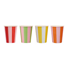 Load image into Gallery viewer, Bright Banquet Striped Paper Cups - Pack of 8
