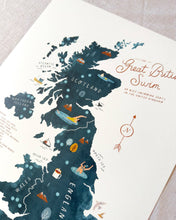 Load image into Gallery viewer, Oldfield Design Print - Great British Swim A3 Map Checklist
