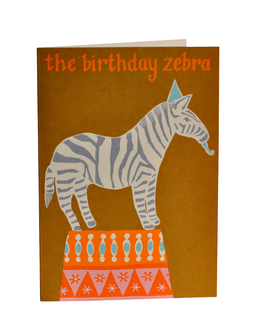 Very Large Card, Birthday Zebra by Cambridge Imprint