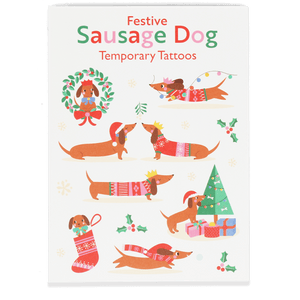 Festive SausageDog - Temporary Tattoos