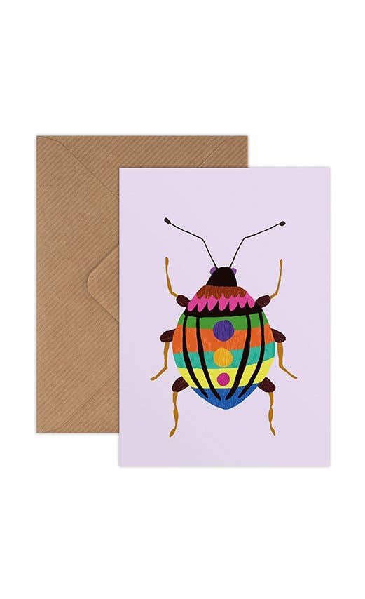 Brie Harrison Mini Greetings Card - Beetle