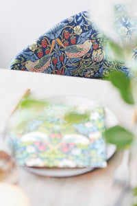 William Morris 'Coffee & Cake' Napkins Pack of 20 24x24cm - Strawberry Thief Blue