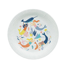 Load image into Gallery viewer, Make Waves Mermaid Paper Plates - 8 Pack by Talking Tables
