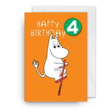 Load image into Gallery viewer, Birthday Badge Card Moomin - 4 Year Old
