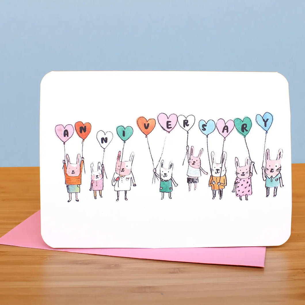 Laura Skilbeck Greeting Card - Bunnies & Balloons