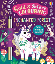 Load image into Gallery viewer, Gold And Silver Colouring Book - Enchanted Forest

