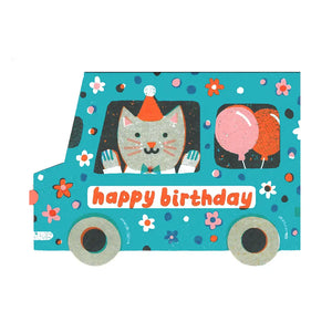 The Printed Peanut - Die Cut Card - Birthday Van