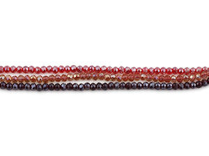 Belle 3 String Beaded Bracelet - Red/Pink