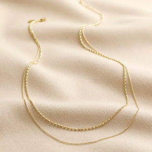 Lisa Angel Gold Necklace - Double Ball Chains